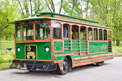 Molly is a classic Toonerville II complete with original mahogany wood trim outside and in, brass buttons, lamp house, and bell. How fun is that?